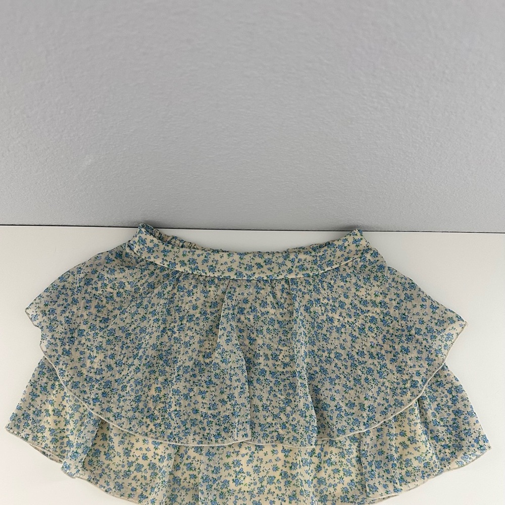 Altar'd State Green and White Bubble Mini Skirt